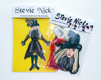 Stevie Nicks fan pack,  Fleetwood Mac garland, Stevie Nicks magnet, Stevie Nicks paper doll, 70's party decor, Stevie Nicks garland bunting