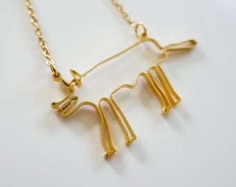 Hungry Wolf-hanger van roestvrij staal: ketting met cartoondieren.