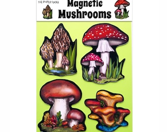 Paddenstoelmagneetset: hekserij sprookjesbos decor.