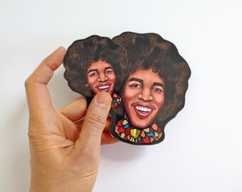 Koelkastmagneet elektrisch voodoo | Iconische door gitarist/zanger geïnspireerde magneet | Rockster uit de jaren 70 | rotsdecor
