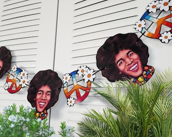 Gitaarlegendeslinger | Feestdecoratie Hippie Woodstock