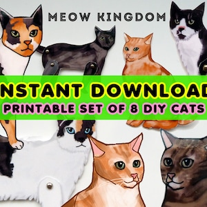 DIY Articulated Cats: Printable Paper Doll Set (Digital Download)