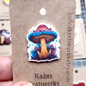 Shrink Plastic Pin | Pastel Colors Mushroom  | Colorful Badge | Handmade |