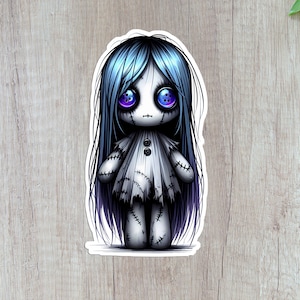Gothic Doll (3) Sticker, Creepy Decal, Goth Sticker, Laptop Sticker, Tumbler Sticker, Water Bottle Decal
