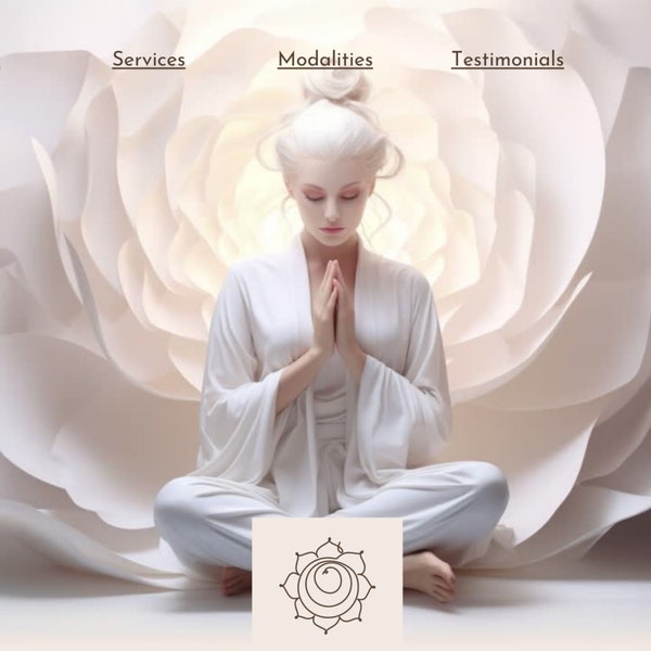 Spiritual Healing, Meditation, Website Canva Template, Canva-Ready Sales Page for Mindfulness and Meditation Businesses