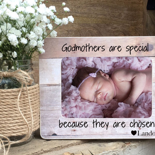 Personalized Godmother Frame Godmother Gift Godfather Godparents Frame  Baptism  Christening  Gift 4x6 Personalized Picture Frame