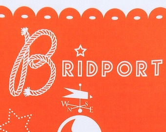 Bridport Tea Towel - Red earth ( a dark red. not as shown)
