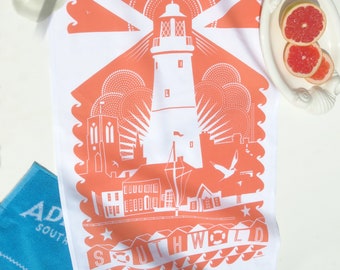 Rainbow in Southwold  SALE  1 Southwold  CORAL tea towel plus 1 other tea towel of your choice. Message me which one !