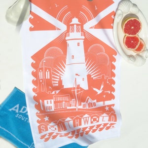Rainbow in Southwold  SALE  1 Southwold  CORAL tea towel plus 1 other tea towel of your choice. Message me which one !