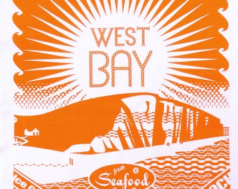 West Bay Tea Towel - Burnt Orange