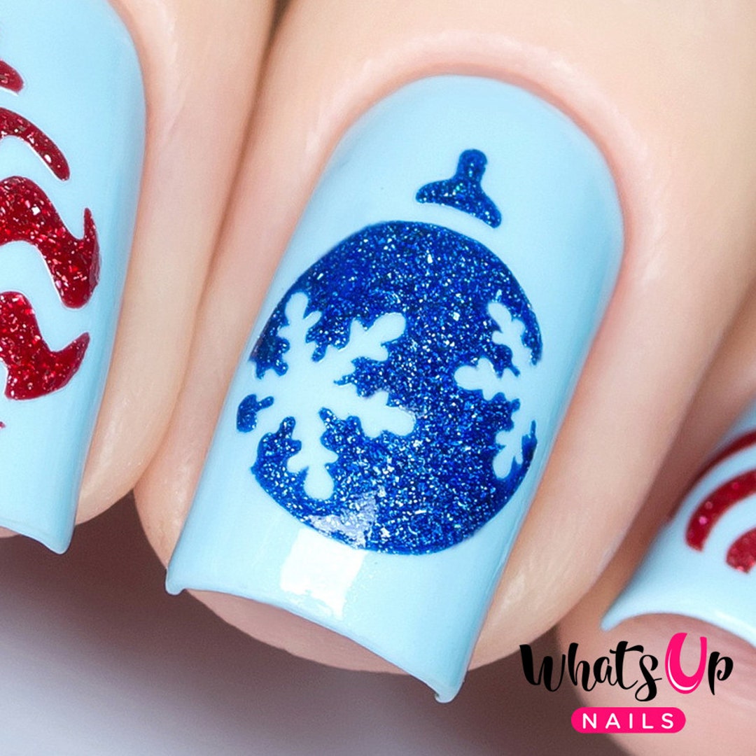 Ornament Stencils for Nails, Christmas Nail Stickers, Nail Art, Nail