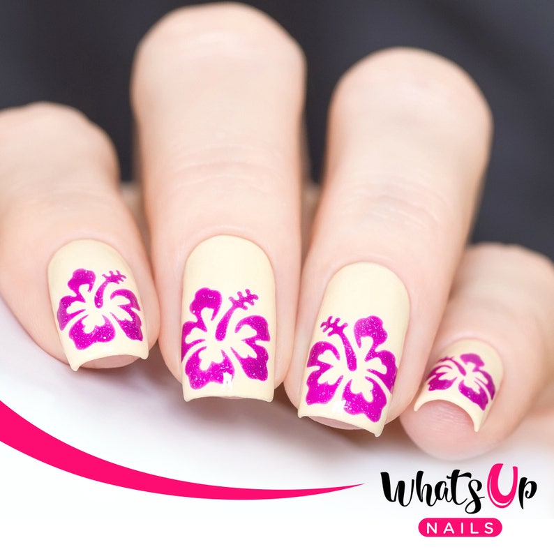 Hibiscus Stencils for Nail Art Nail Stencils Nail Art Nail Etsy