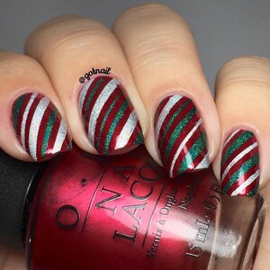 Wrapping Paper Stencils for Nails, Candy Cane, Christmas Nail Stickers ...