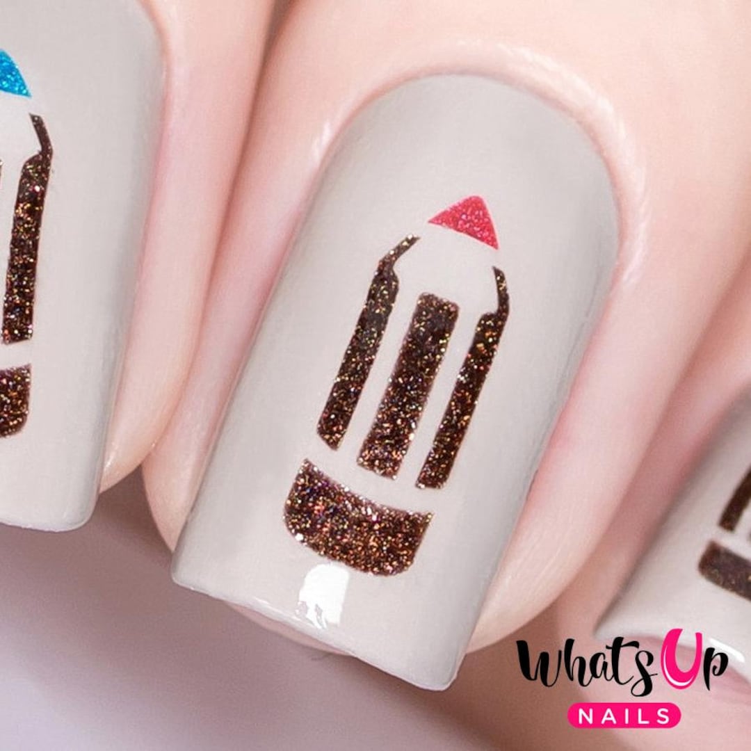 Pencil Stencils for Back to School Nails Nail Stickers Nail - Etsy Finland Pencil Stencils for Back to School Nails Nail Stickers Nail - Etsy Finland