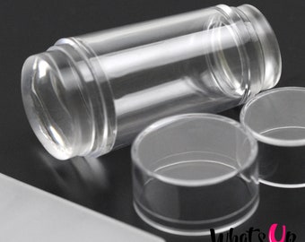 Whats Up Nails - Estampador y raspador transparente de doble cara mediano para uñas estampadas