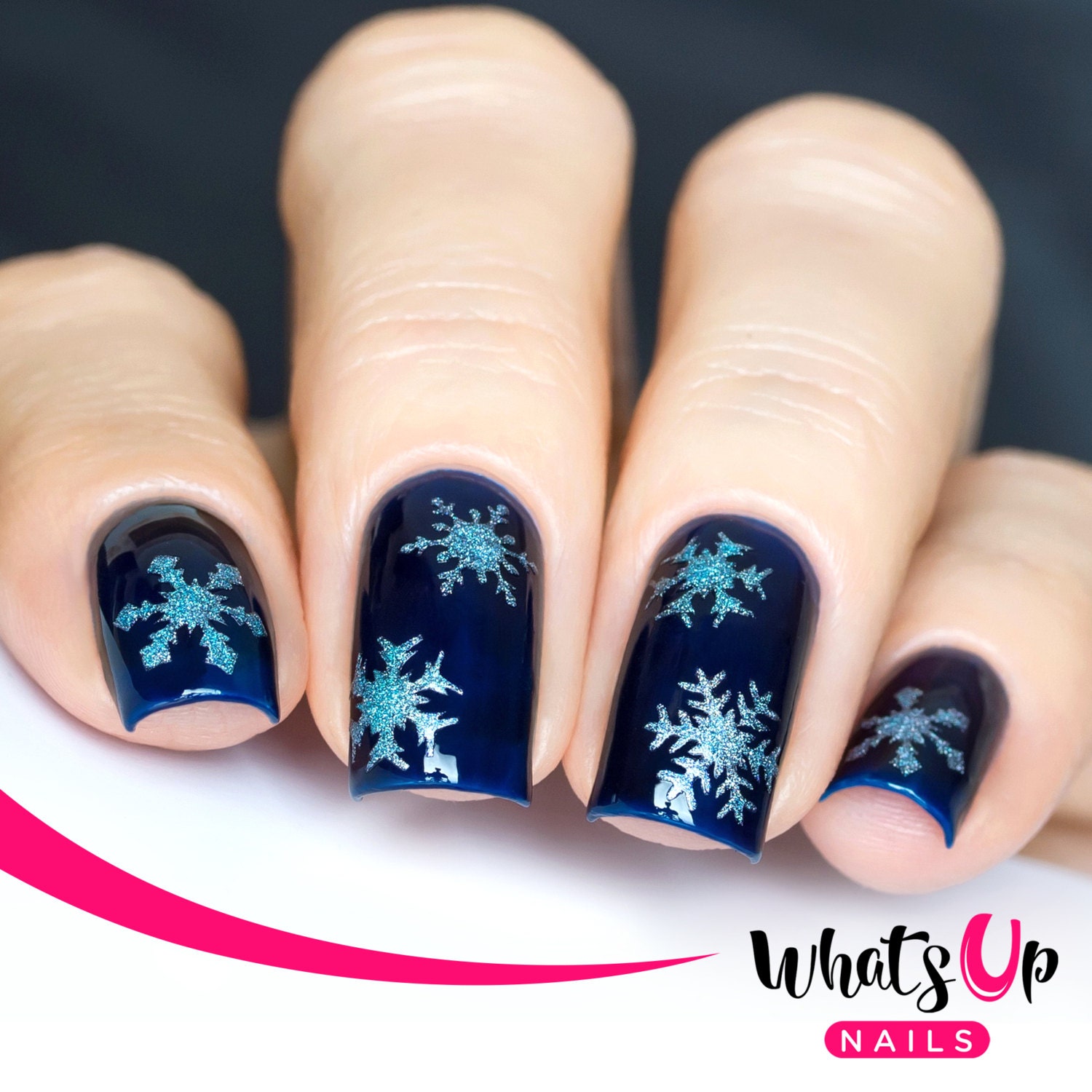 KADS Nagelstempelplatte Weihnachtsdesign – Edelstahl, 8x7 Cm, Mit Weihnachtsbaum & Schneeflocke