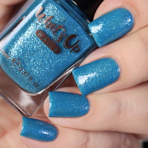 Whats Up Nails - Slippery When Cold Regular Polish (Chrome Shimmery Blue), Nail Polish for Nail Art