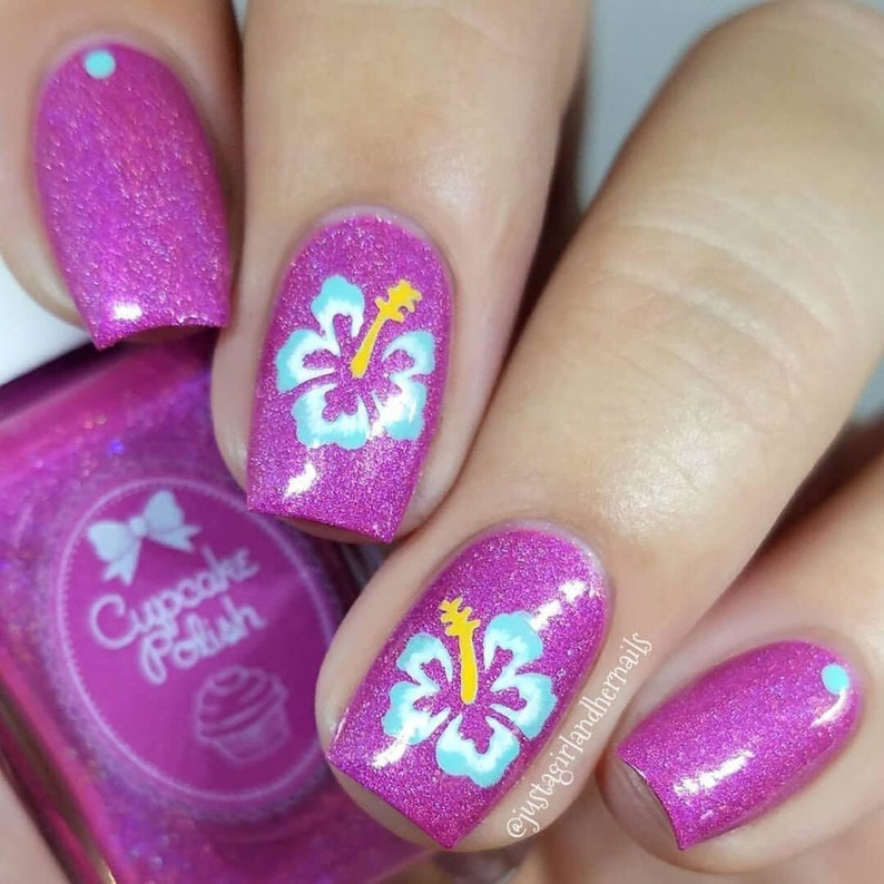 Hibiscus Stencils for Nail Art Nail Stencils Nail Art Nail Etsy