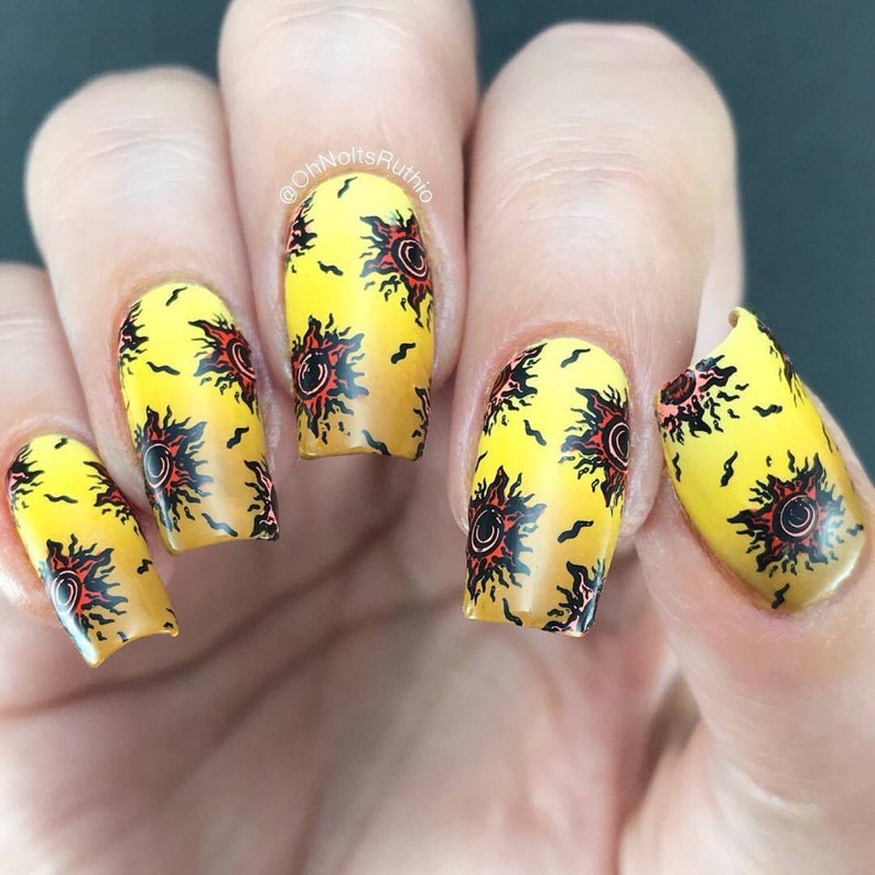 B029 Picnic in the Park Stamping Plate For Stamped Nail Art image 8