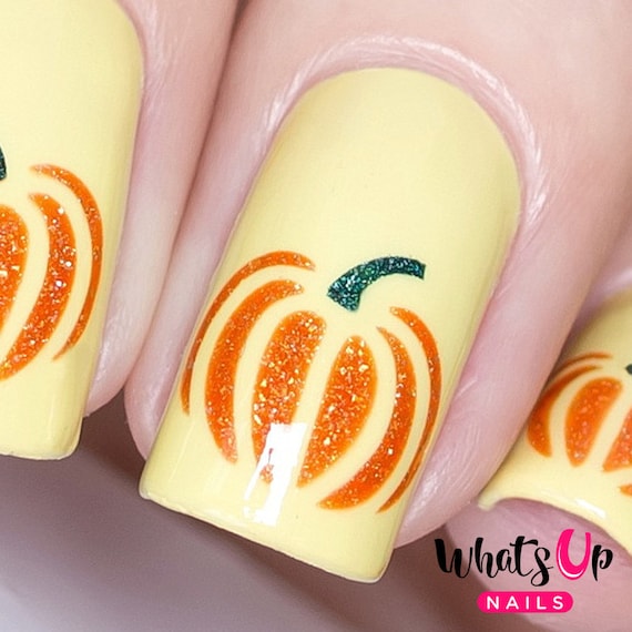 Pumpkins Stencils For Nails Autumn Fall Halloween Nail Etsy