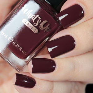 Whats Up Nails - Tasting Trip Regular Polish (Dark Burgundy Brown Creme), Nail Polish for Nail Art