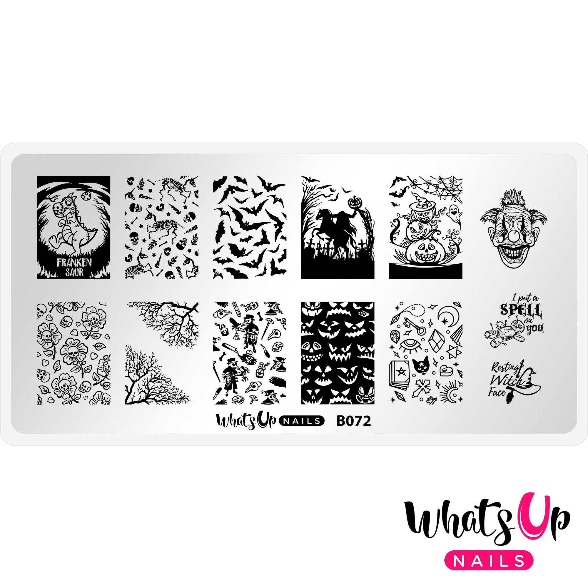 Whats Up Nails - B072 No Clowning Around Stamping Plate For Stamped Nail Art Design