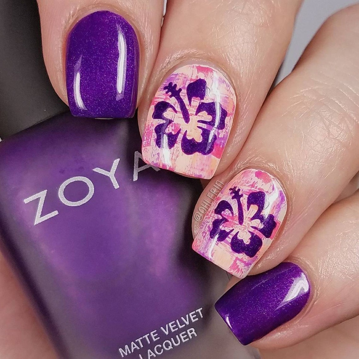 Hibiscus Stencils for Nail Art Nail Stencils Nail Art Nail Etsy