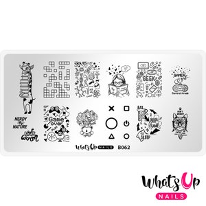Whats Up Nails - B062 Never Lose Control-stempelplaat voor gestempeld nailart-ontwerp