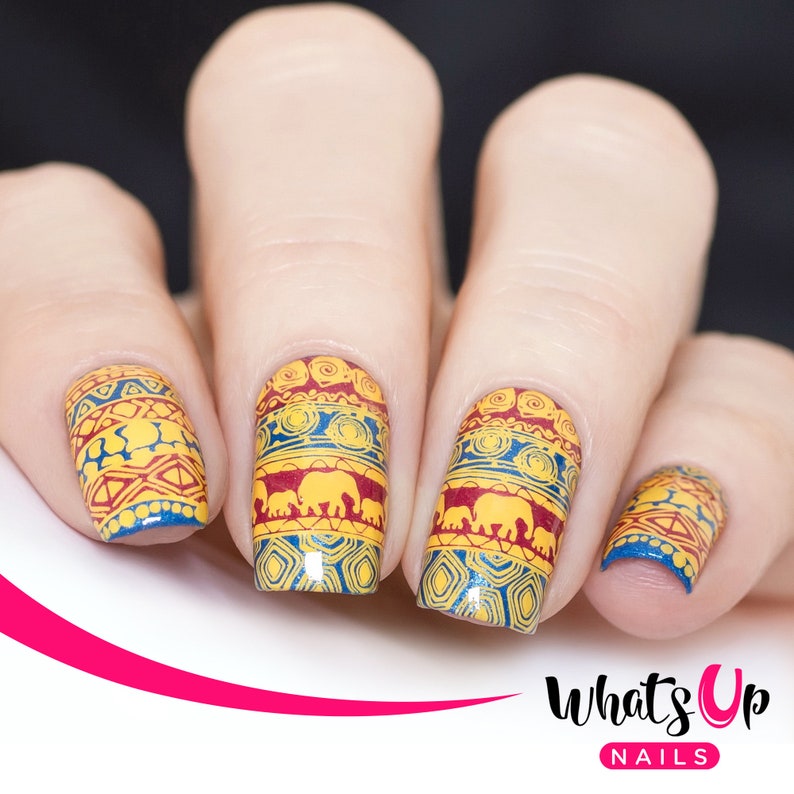 B040 Safari Ride Stamping Plate Stamped Nail Art Design image 2