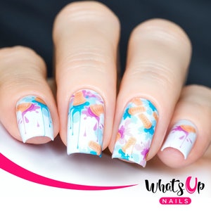 Whats Up Nails - P084 Splatter Cones Water Decals Sliders for Nail Art Design