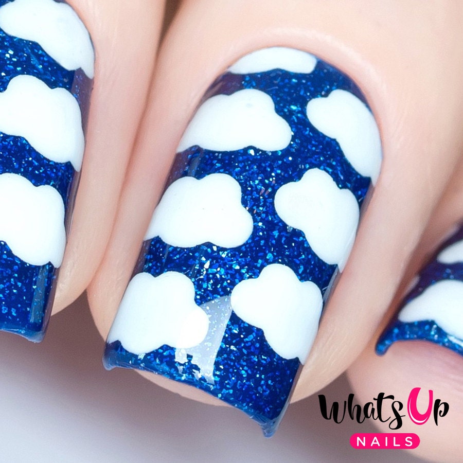 clouds stencils for nails nail stickers nail art nail etsy
