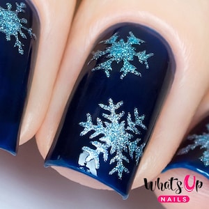 Whats Up Nails - Gold Merry Snowflakes Stencils for Nails, Christmas Nail Stickers, Nail Art, Nail Vinyls