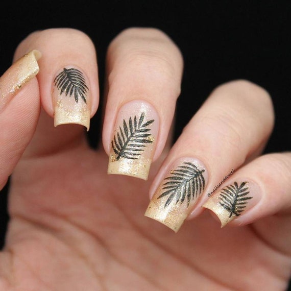 knijpen Ontslag Waarschijnlijk Palm blad stencils voor nagels nail stickers Nail Art nagel | Etsy