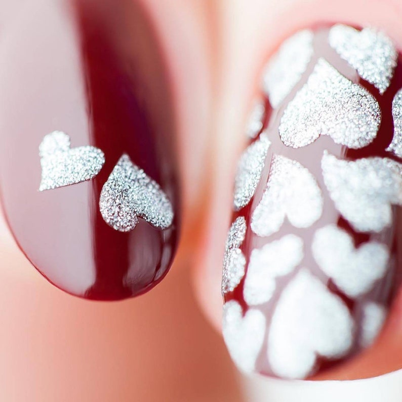 Heart stencils for nails nail stickers nail art nail vinyls Etsy