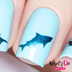 Whats Up Nails - Shark Stencils for Nails, Nail Stickers, Nautical Nails, Nail Art, Nail Vinyls