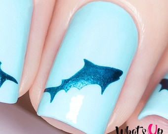 Shark Stencils for Nails, Nail Stickers, Nautical Nails, Nail Art, Nail Vinyls