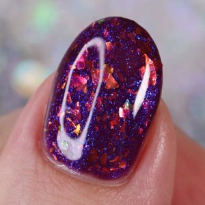 Whats Up Nails - Leaf Me Out of It Nail Polish Dark Mauve with Iridescent Flakies and Shimmer Made in USA 21 free Cruelty Free Vegan Clean