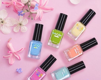 Whats Up Nails - Bloominosity Collection Stamping Polishes for Nails 6 Pack (Peach, Pink, Yellow, Green, Mint, Blue)