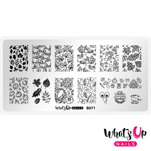 A021 Leaf Pile Stamping Plate for Stamped Nail Art Design Etsy