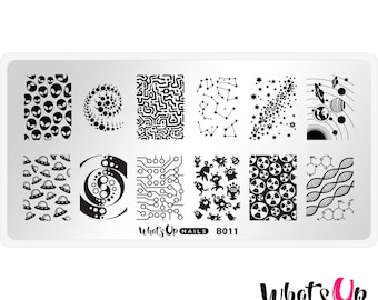 Whats Up Nails - B011 Intergalactic Encounters Stamping Plate For Stamped Nail Art Design