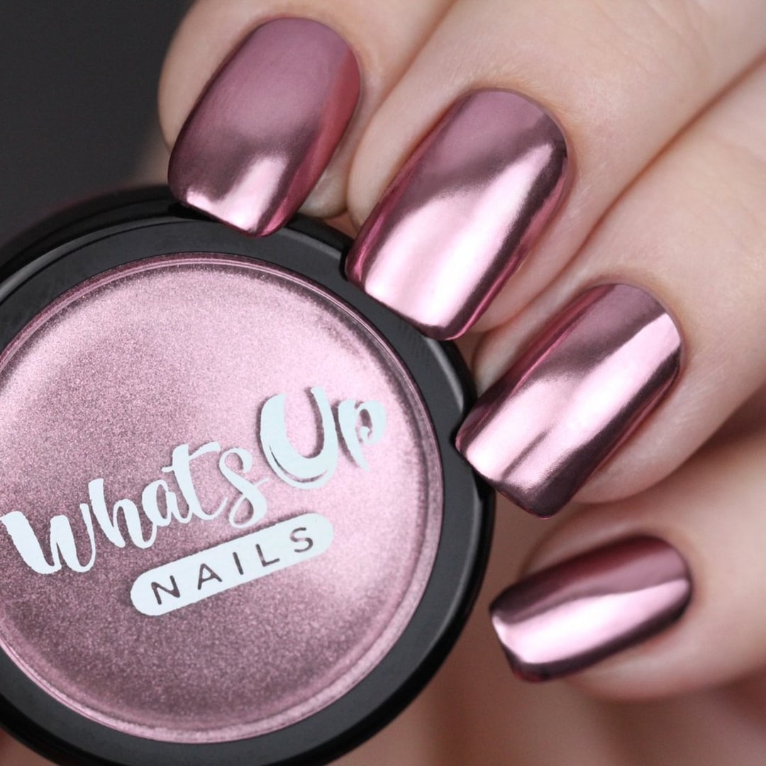 6 Stück Nagel-Chrom-Pulver - Spiegel-Effekt Pulver Für Gelnägel, Inkl. Roségold & Bunte Farben