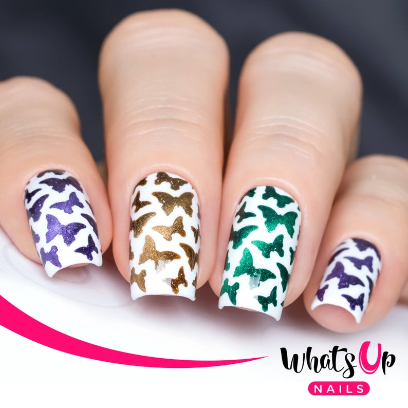 Butterflies Stencils for Nails Nail Stickers Nail Art Nail Etsy