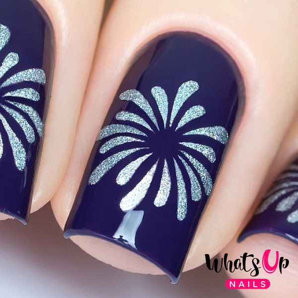 Firework Stencils for Nails, Christmas Nail Stickers, Nail Art, Nail Vinyls