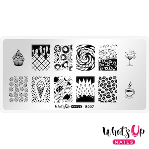 B007 Sugar High Stamping Plate For Stamped Nail Art Design