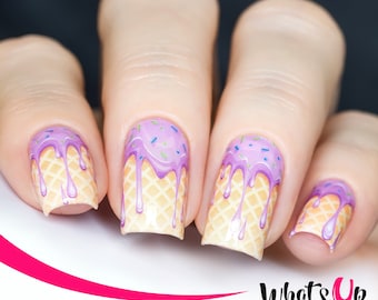 P081 Yum Yum Ice Cream Water Decals Sliders for Nail Art Design