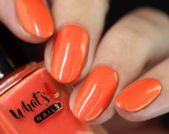 Lush Orangery Regular Polish (Coral with Pink to Gold Iridescent Duochrome Shimmer), Nail Polish for Nail Art