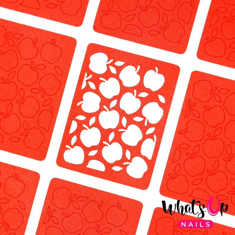 Apples Stencils for Nails Autumn Fall Thanksgiving Nail image 1