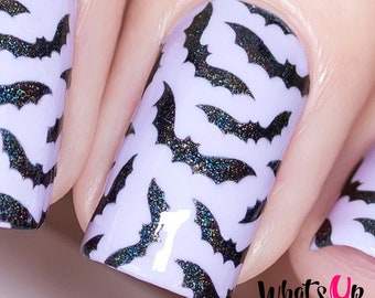 Whats Up Nails - Bats Stencils for Nails, Halloween Nail Stickers, Nail Art, Nail Vinyls