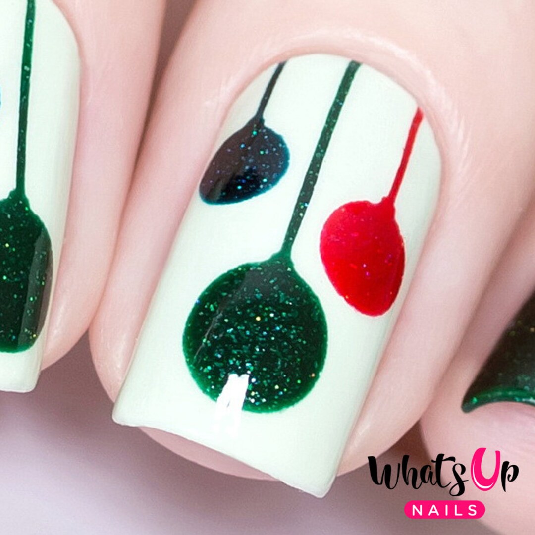 Festive Globes Stencils for Nails, Christmas Nail Stickers, Nail Art ...