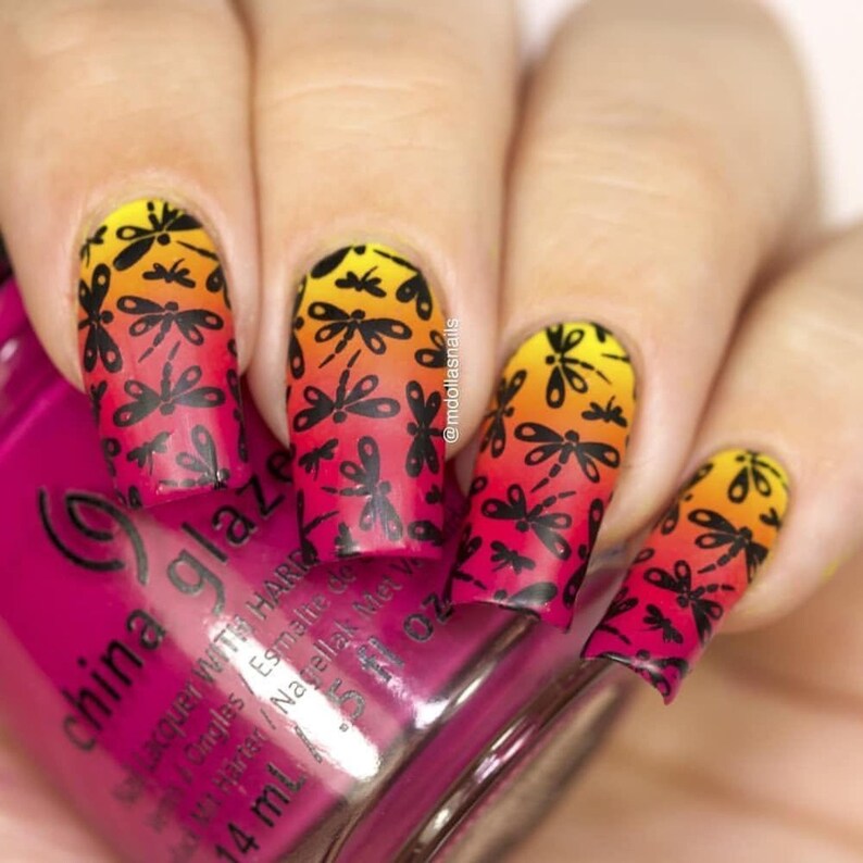 B029 Picnic in the Park Stamping Plate For Stamped Nail Art image 7